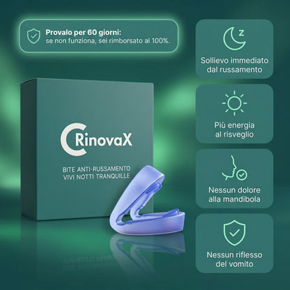 RinovaX™ – Bite orale anti-russamento medicale, discreto e confortevole